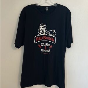 Red Baron Pizza Squadron Black T-Shirt Size XL.